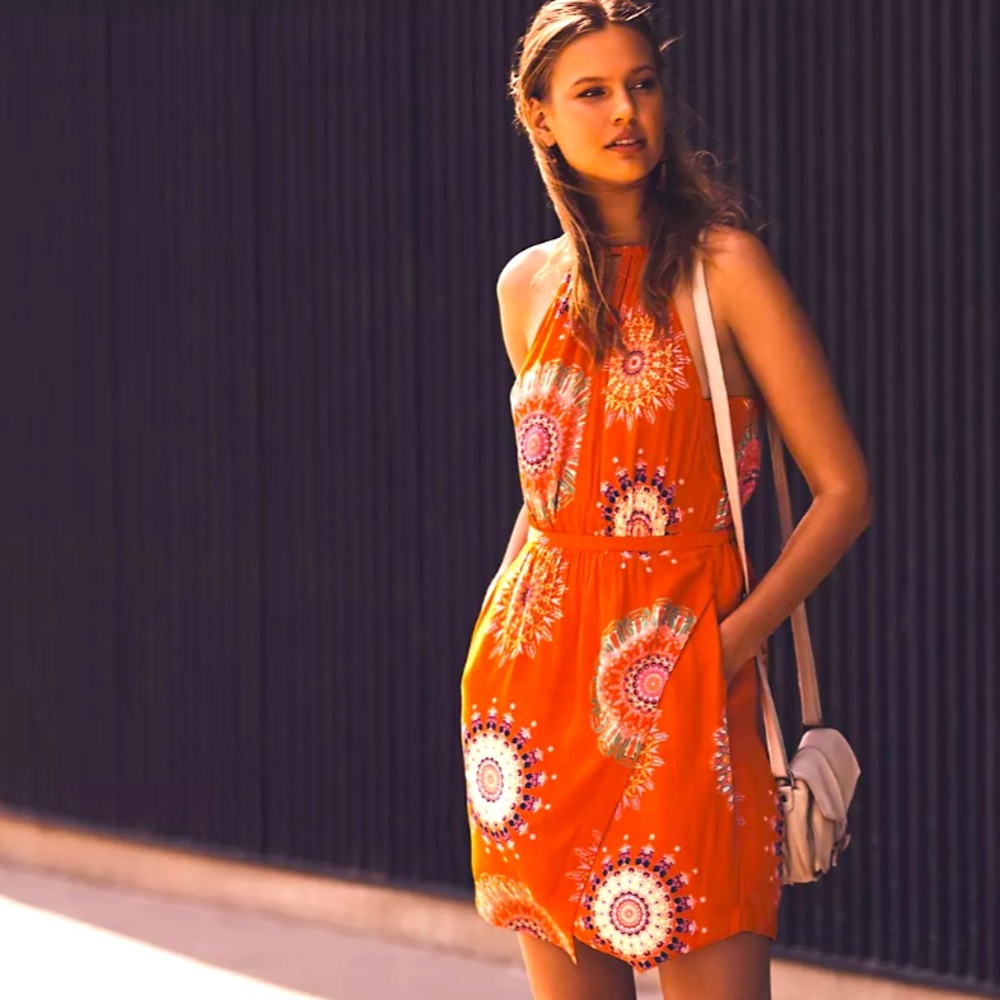 Anthropologie Floreat Halter Mini Dress Size 6